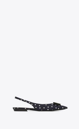 ysl anais slingback|Anaïs slingback flats in canvas and smooth leather .